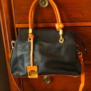 Valentina leather satchel with crossbody strap